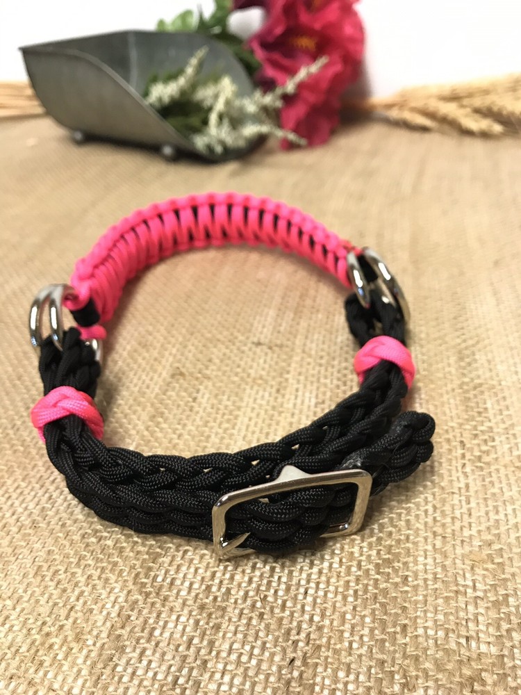 side pull hackamore attachment hot pink all size black or brown chinstrap