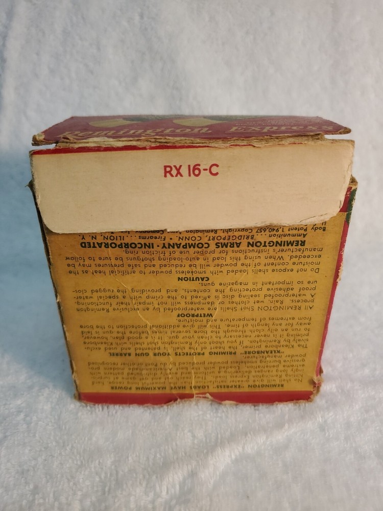 Vintage Remington Express Extra Long Range 16 GA. Shot Shell Box - EMPTY