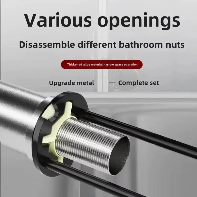 Multifunctional Sink Wrench Set, 2-Pack Basin and Faucet Wrench Tool with Fou///