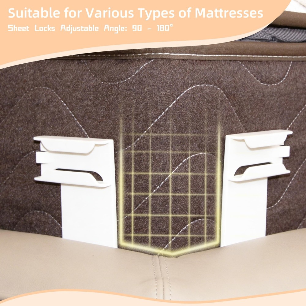 Bed Lock Holders – Foldable & Rotating Bed Holders for Corners, Adjustable Lo...