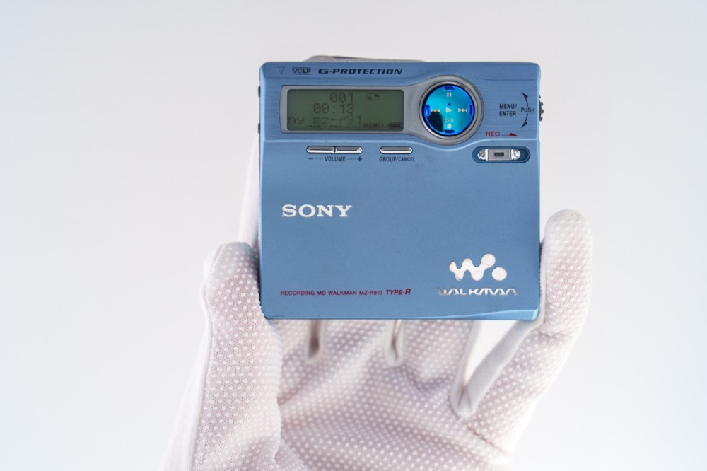 Sony MZ-R910 Blue MiniDisc Recorder MDLP [DEMO / PLAYS]
