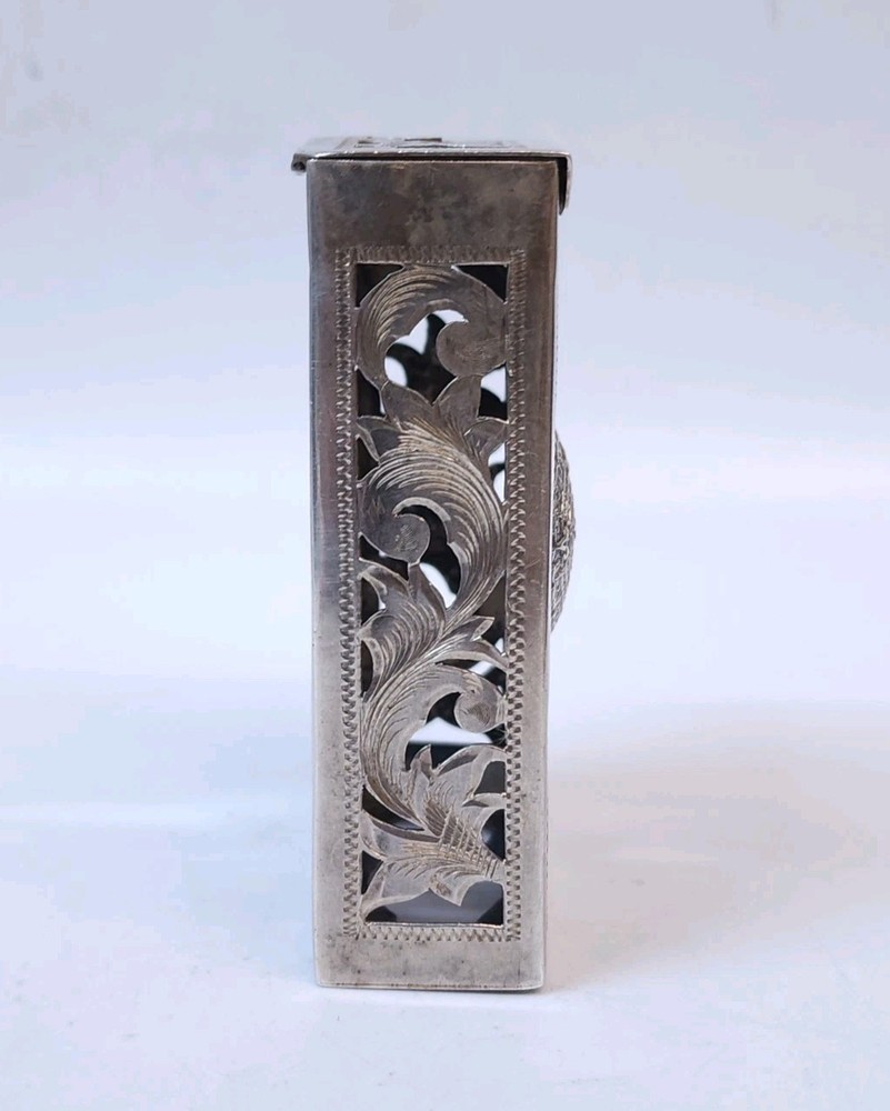 Mexico Aztec Sun Sterling Silver 925 Engraved Cigarette Case