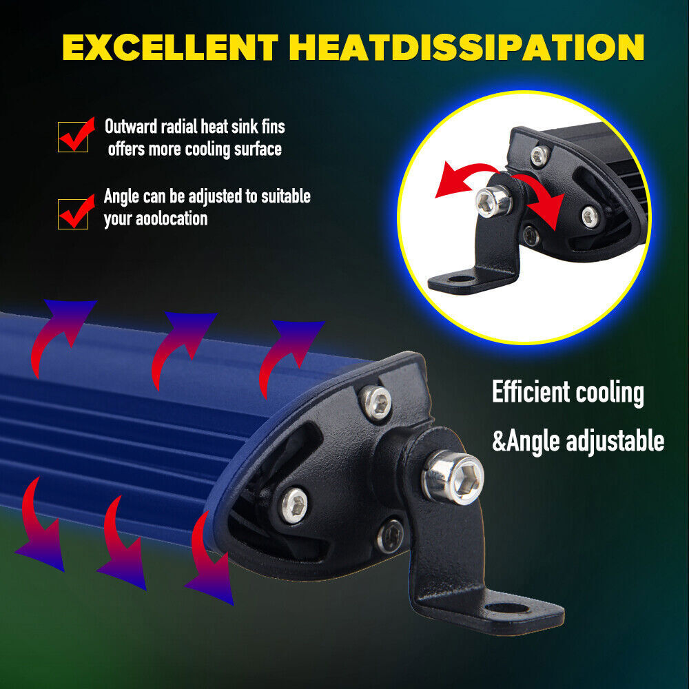 Slim 32'' Strobe Single Row LED Work Light Bar Driving Offroad Truck SUV Wire