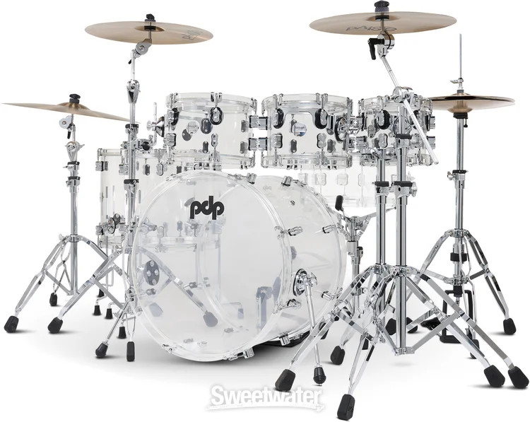 PDP Concept Acrylic 6-Piece Shell Pack - Clear w/ Chrome Hardware