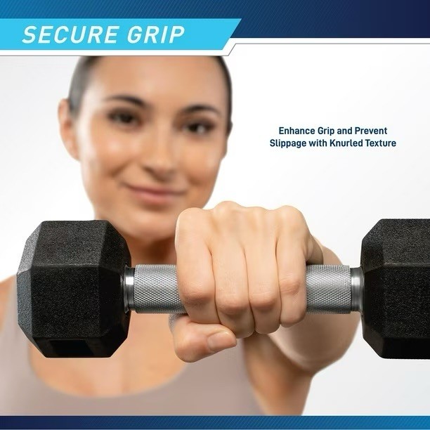 Marcy 150 lb. Rubber Hex Dumbbell Set with Rack