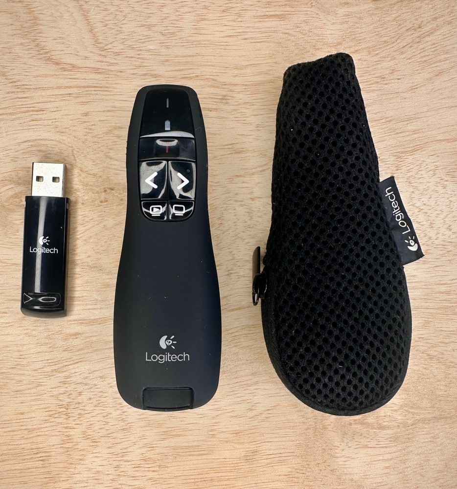 🔥 Logitech R400 Wireless Presentation Remote Laser Pointer USB Used Good w/Case