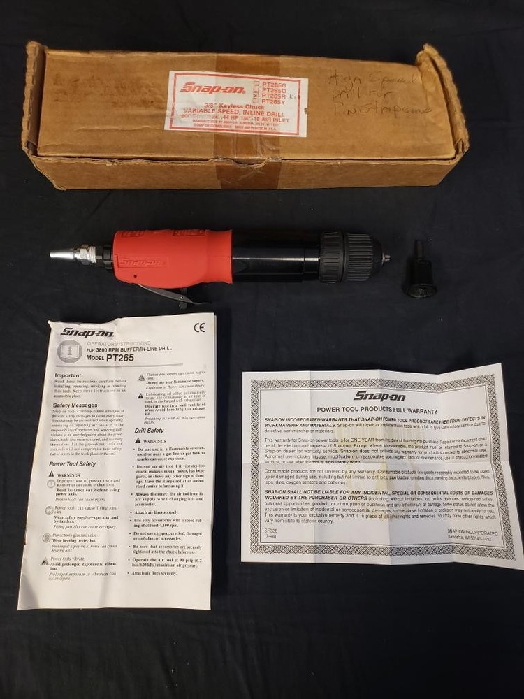 SNAP ON PT265 3/8" PNEUMATIC INLINE DRILL (B26005717)