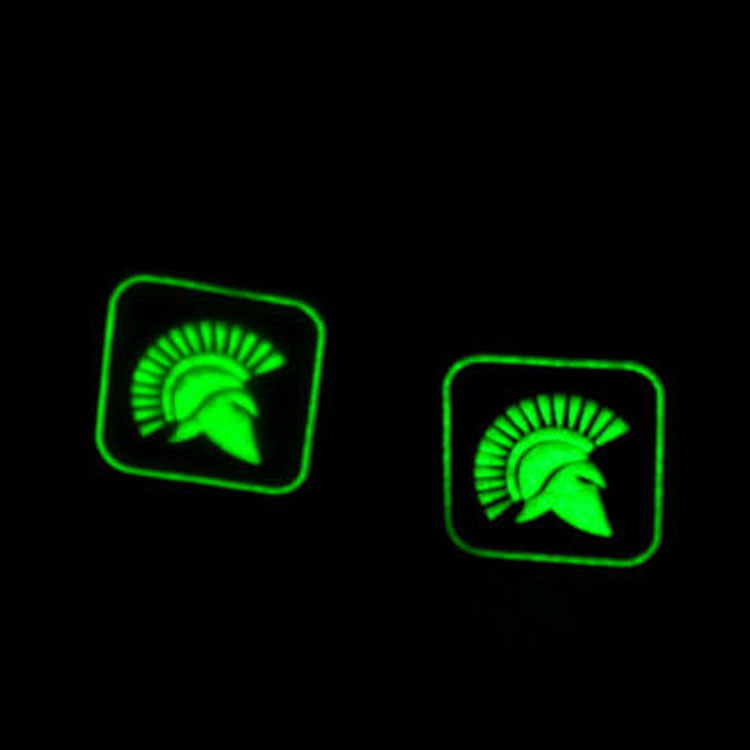 2 PCS MINI Spartacus Gladiatus Rome Fighters PATCH GLOW IN DARK