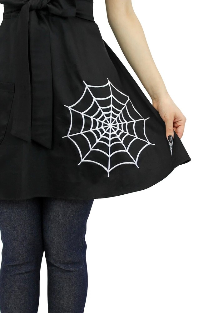 Spiderweb Black Vintage Inspired Apron