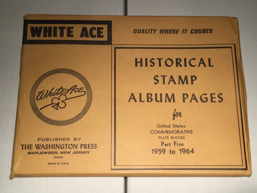 New White Ace Pages Commemorative Plate Blocks Part 5 Complete 1959-1964