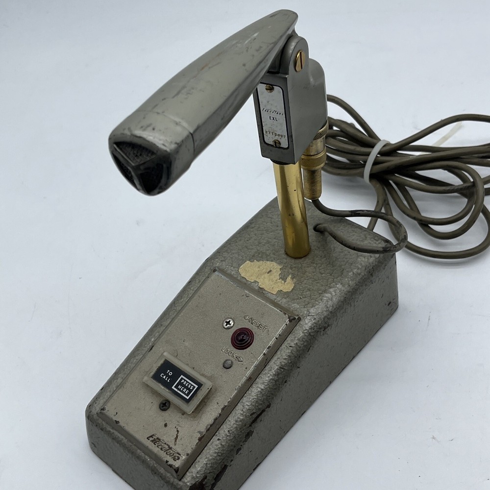 Vintage rare 1950's Executone EXL MICROPHONE art deco button push intercom