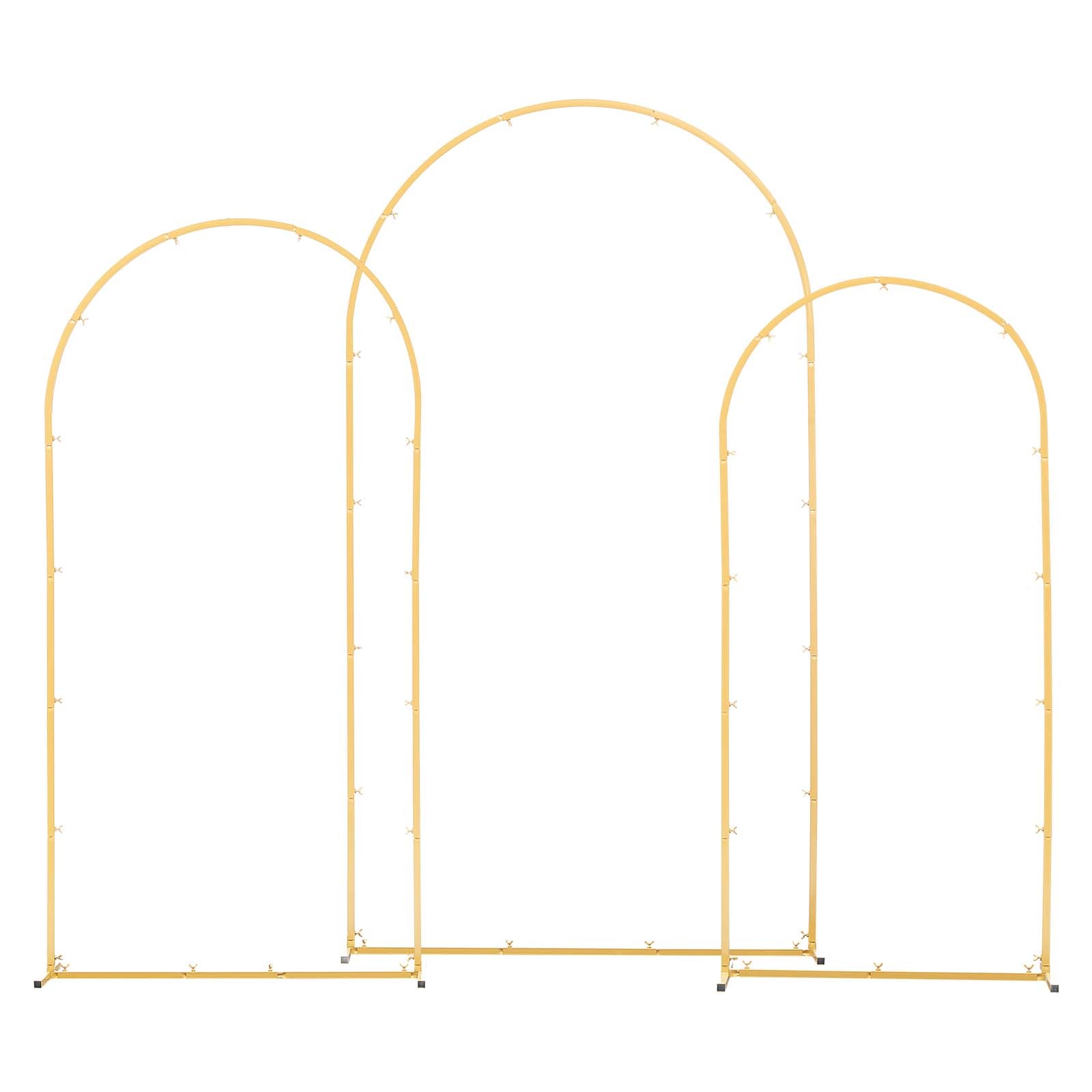 Uimoso Wedding Arch Backdrop Stand Set of 3 Metal 7.2ft 6.6ft 6ft Party Stand