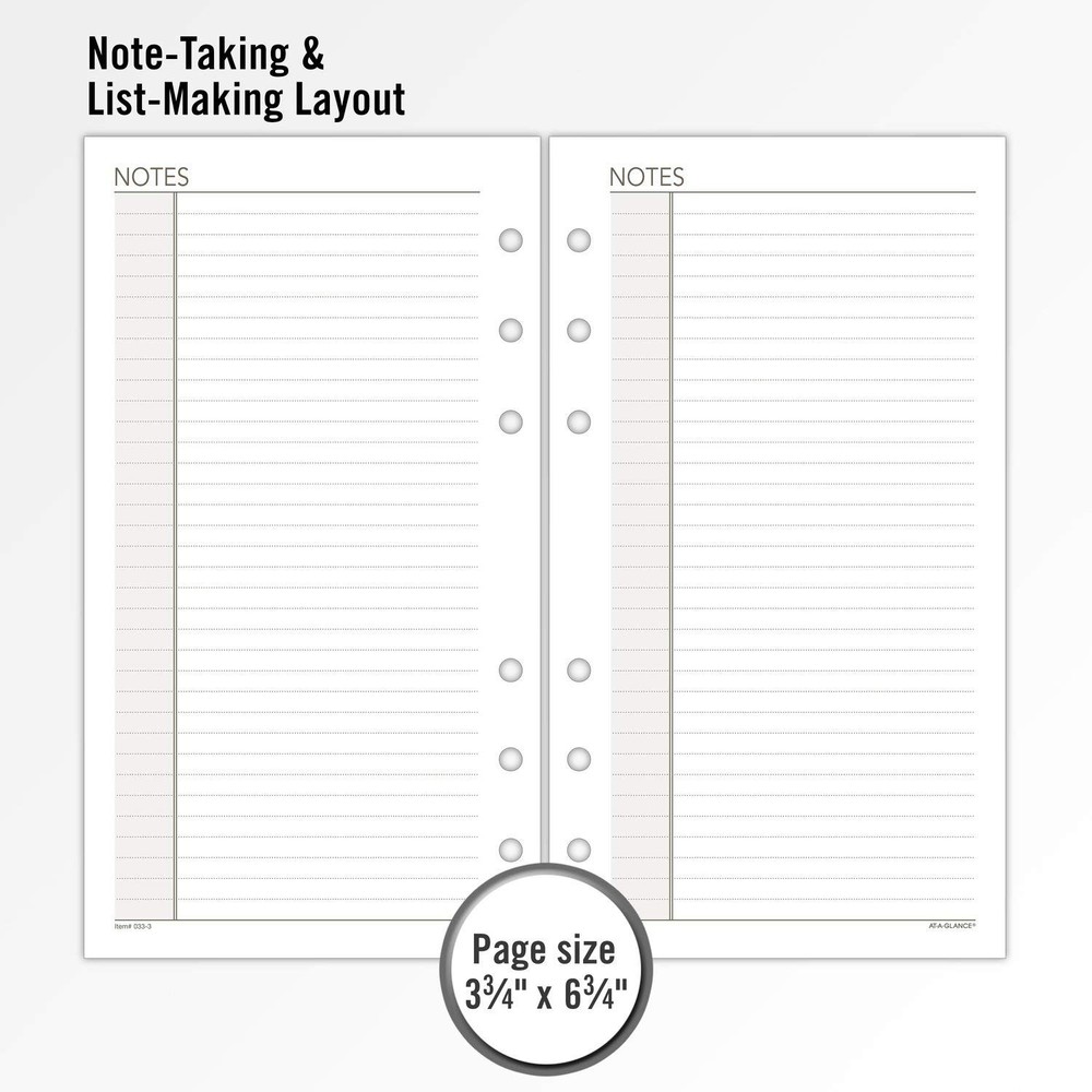 AT-A-GLANCE Day Runner Lined NotePad Pages, Refill, Portable, White