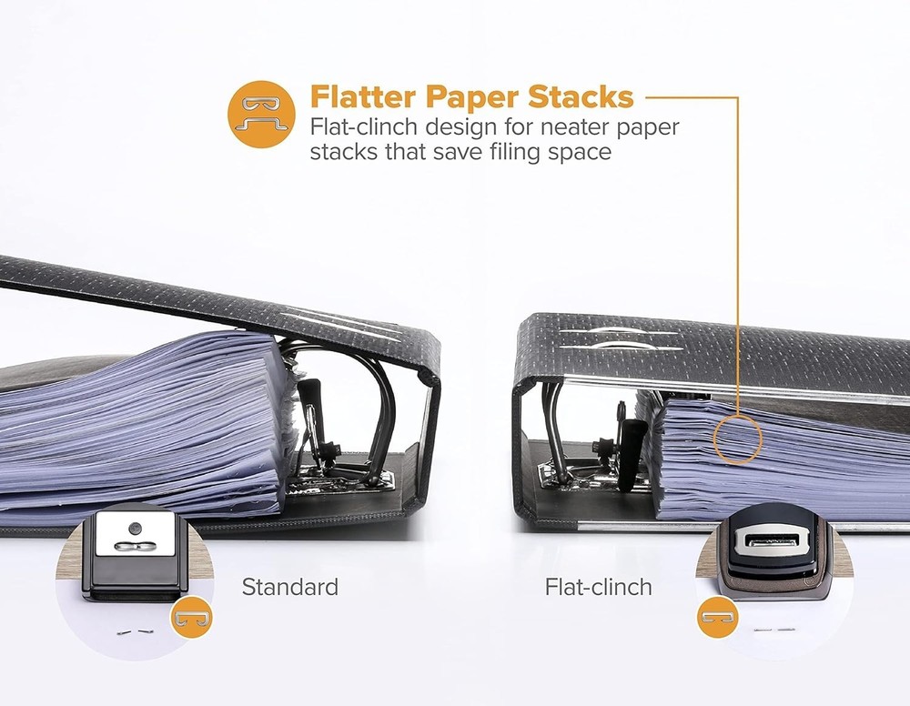 High-Capacity Compact Stapler with Flat Clinch, Perfect for Office or Classroom