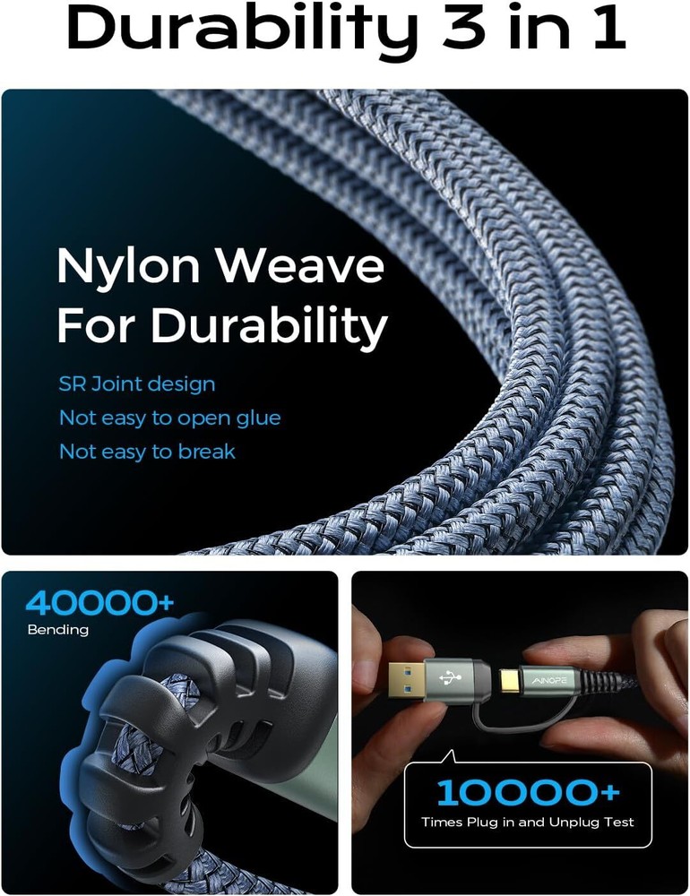 USB Printer Cable 6.6FT [Plug & Play] USB-A & USB-C to USB-B 2.0