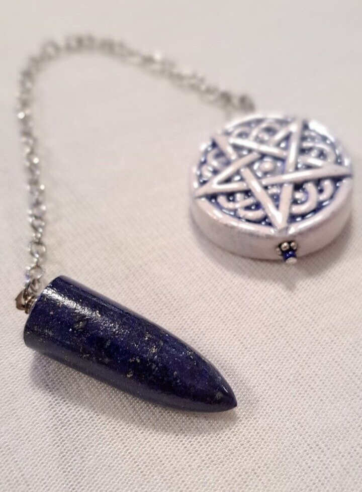 Lapis Lazuli Celtic Knot Pentagram Pendulum
