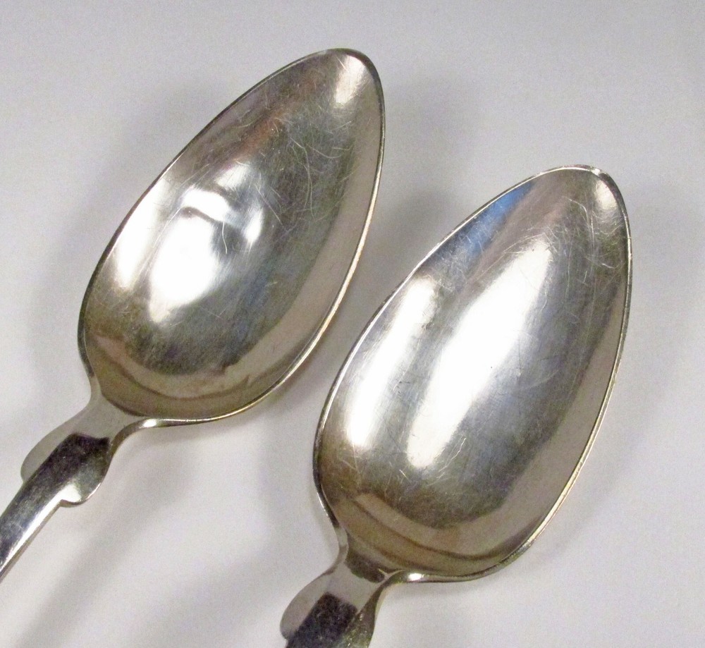 Antique c. 1890s E. Deppe Berlin Germany 800 Silver Pair Table Serving Spoons