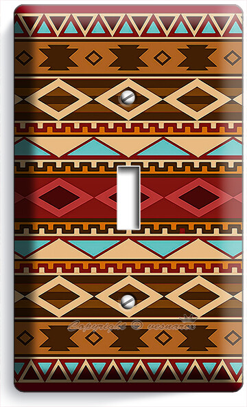 NATIVE LATIN SOUTHWEST WESTERN PATTERN LIGHT SWITCH OUTLET WALL PLATE ROOM DECOR
