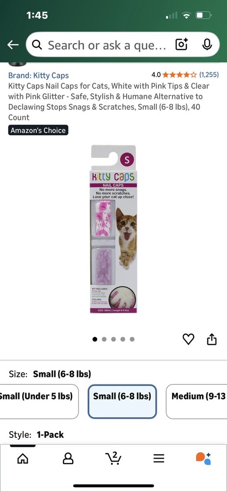 Kitty Caps Nail Caps for Cats-small