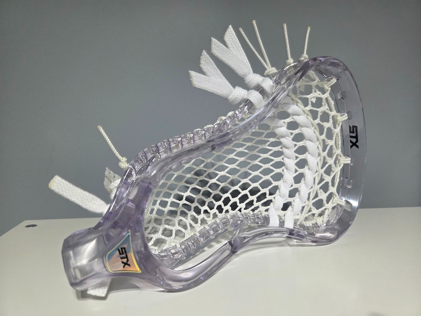 NEW Custom Stringing STX STALLION 1K Prism Clear Lacrosse LAX Head UNC Tar Heels
