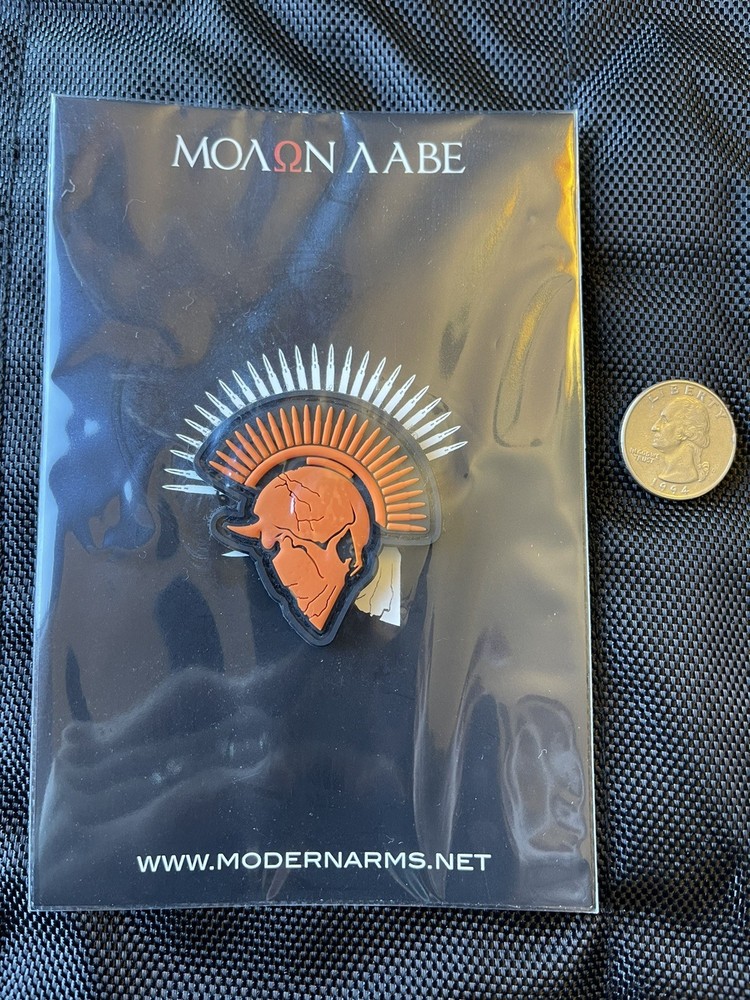 Spartan Mini-Orange Tactical Morale Patch, Modern Arms, PVC