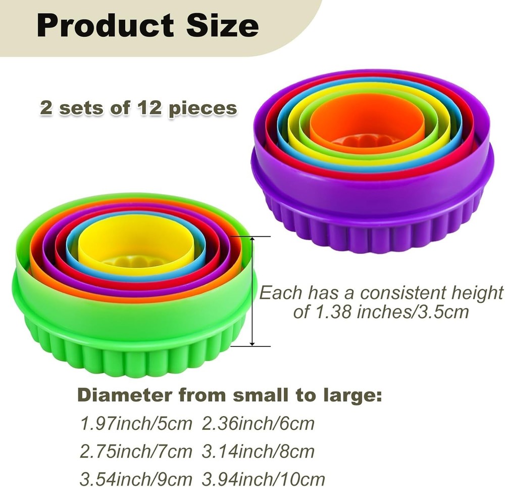 12 Pcs Display Stands for Pyrex Bowls Stacking Rings Cabinet Organizer Risers