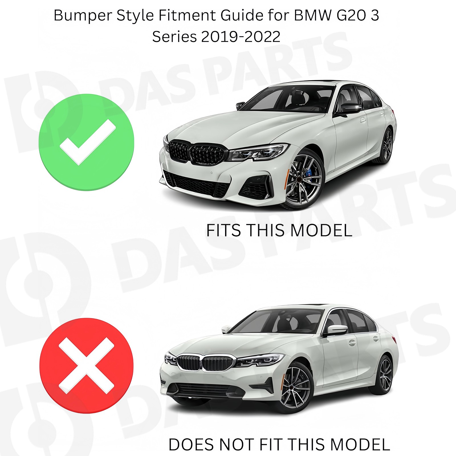 For 2019-2022 BMW G20 330i M Sport M340i GT Style Front Bumper Lip Glossy Black