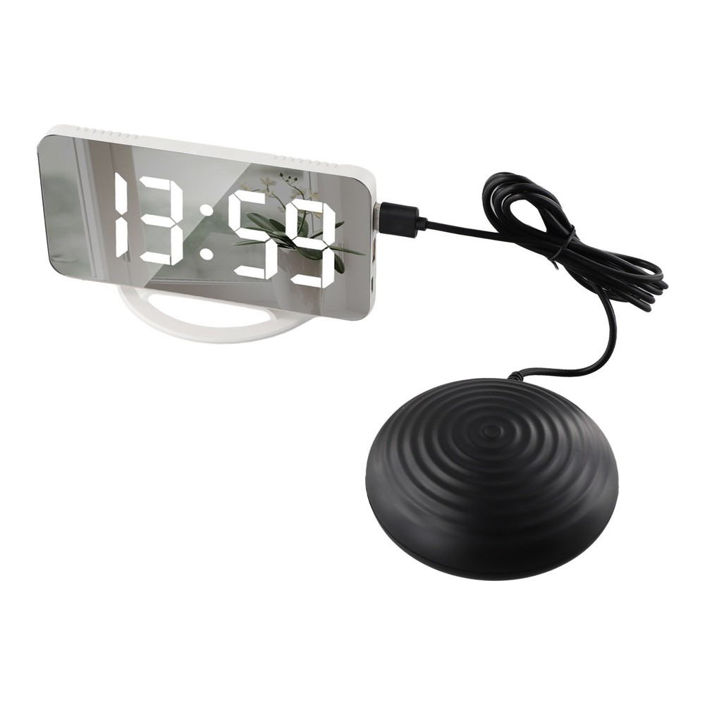 Vibrating Digital Alarm Clock with Customizable Brightness and Snooze Feature