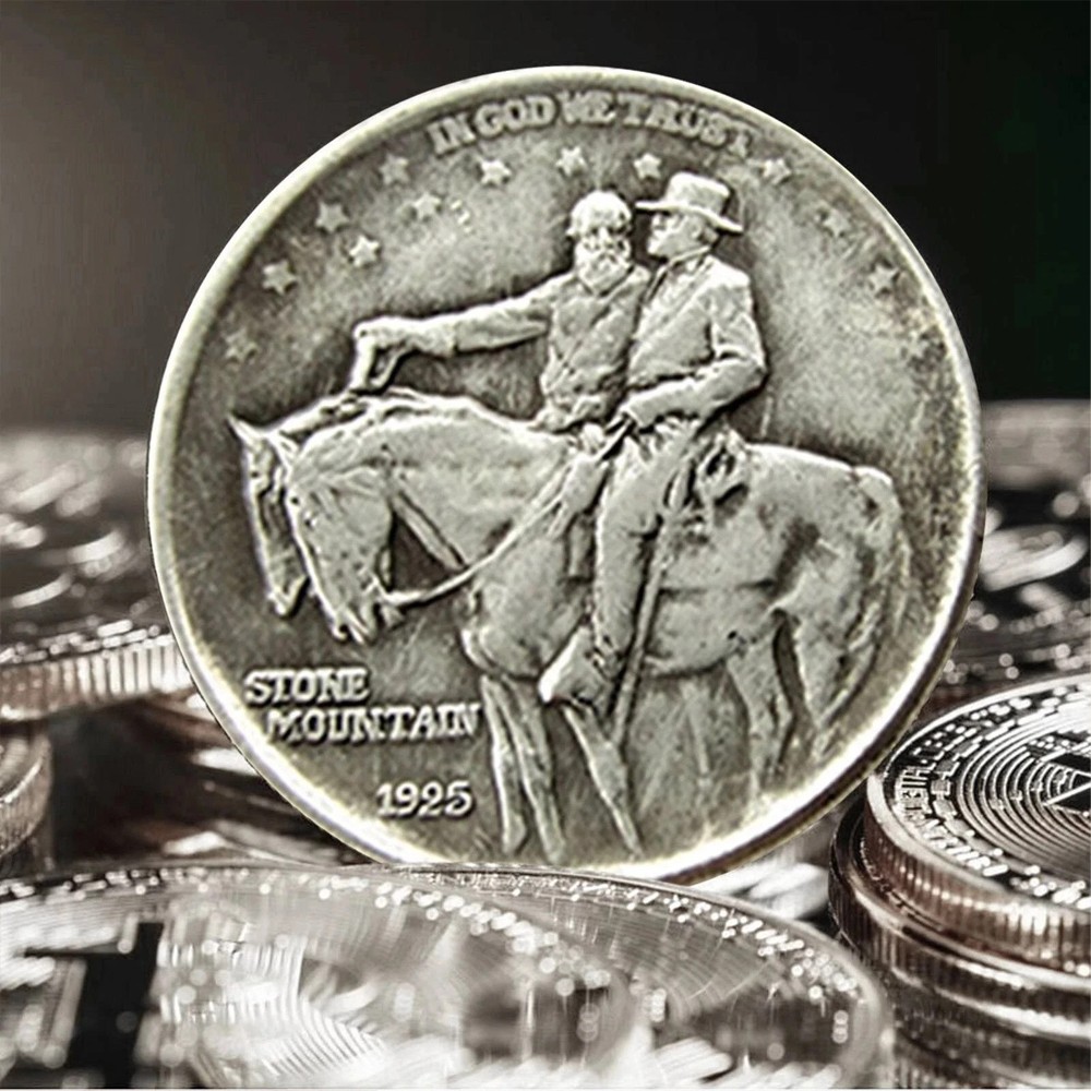 2PCS 1925 Stone Mountain Silver Half Dollar Classic Commemorative Coin