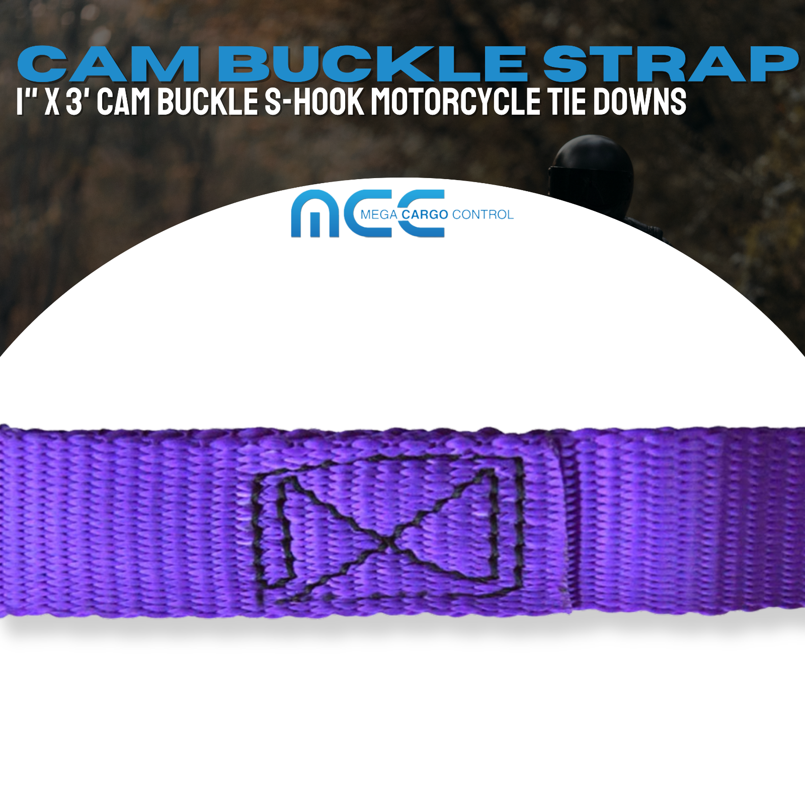 1 x 3 ft Cam Buckle Tie Down Strap with S Hook for Trailers