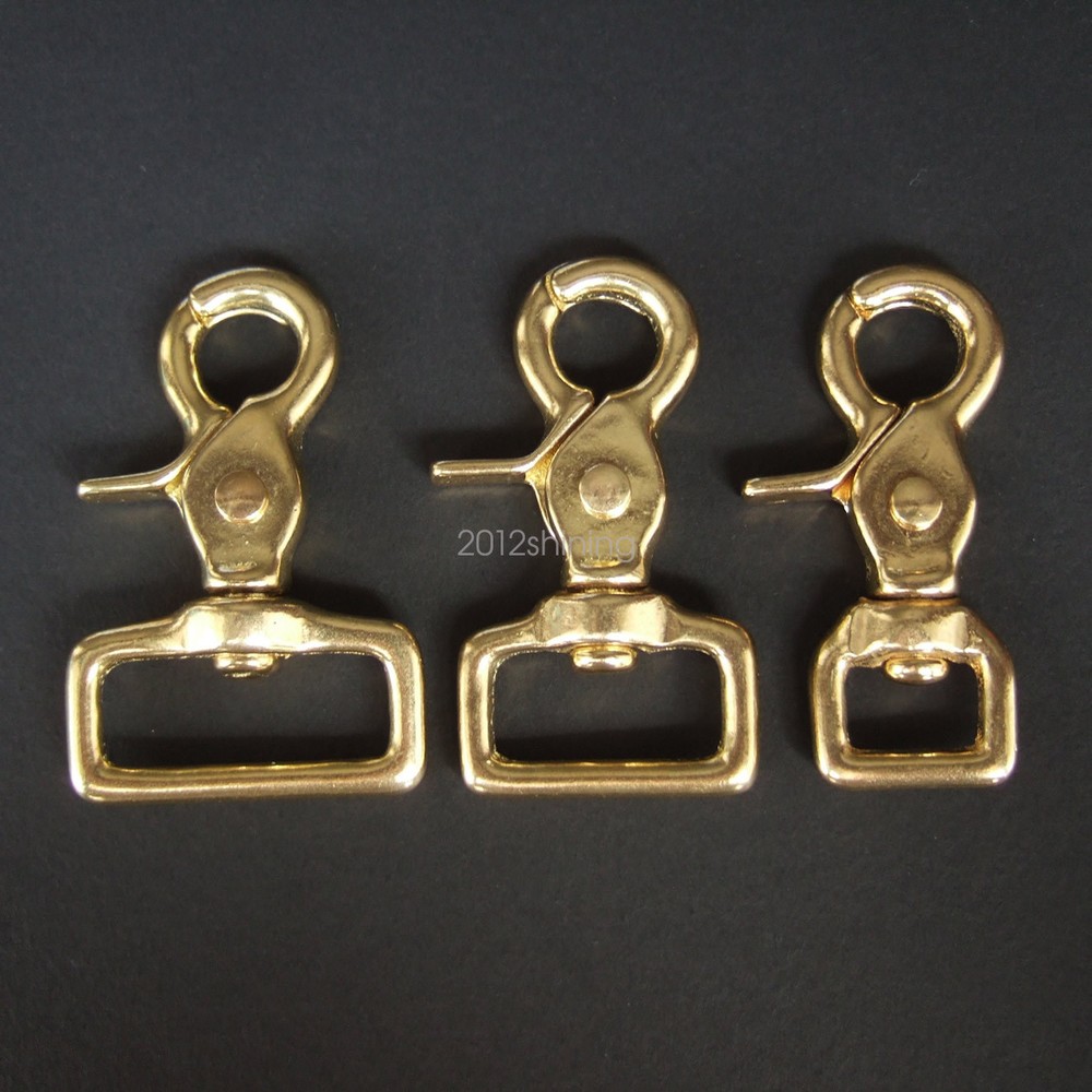 Natural Brass Swivel Trigger Snap Solid Brass Square Eye 3 Size