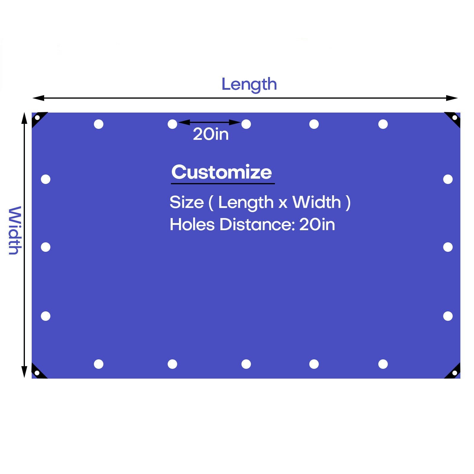 Super Heavy Duty PVC Tarp 20 Mil - Waterproof Canopy Cover Tarpaulin Sun Shade