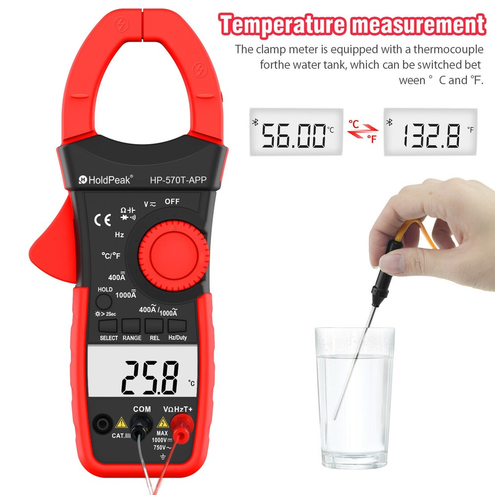 Digital Clamp Meter Multimeter AC/DC Amp Volt Current Temp NCV Tester 4000 Count