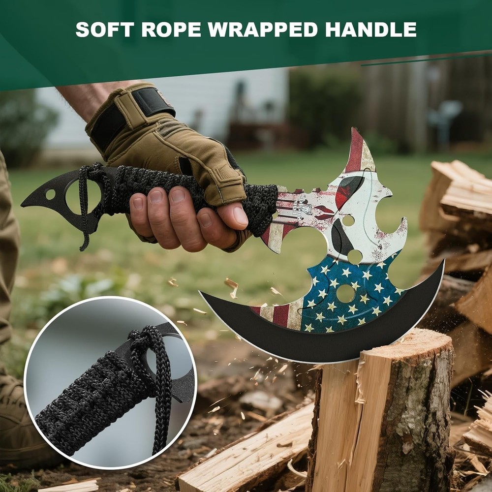 Outdoor 13" Camping Hatchet,Multi Functional Shock-Absorbing Hand Pattern