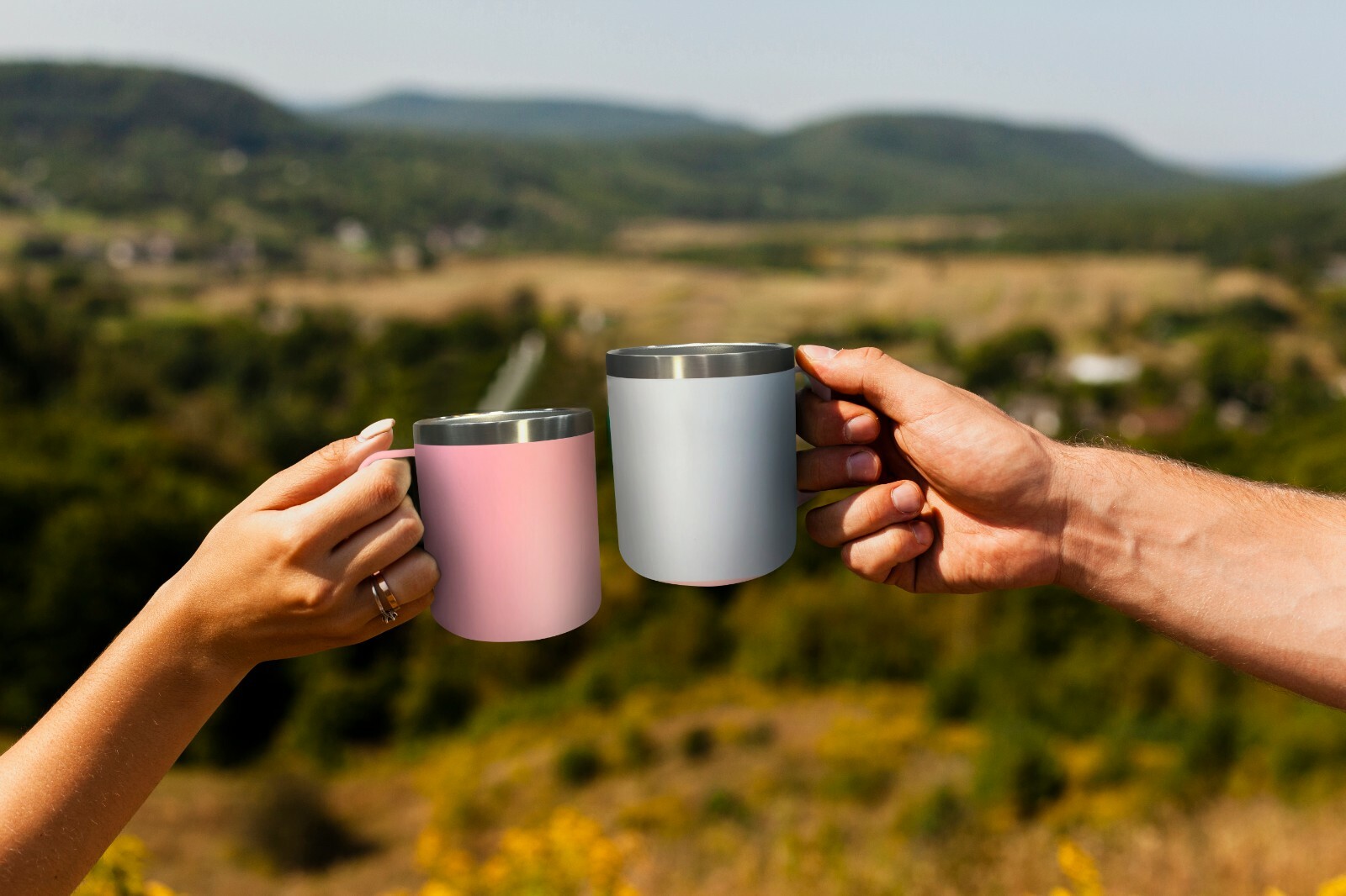 14oz Coffee Mug Slider Lid Stainless Steel Vacuum Double Wall Insulation Tumbler