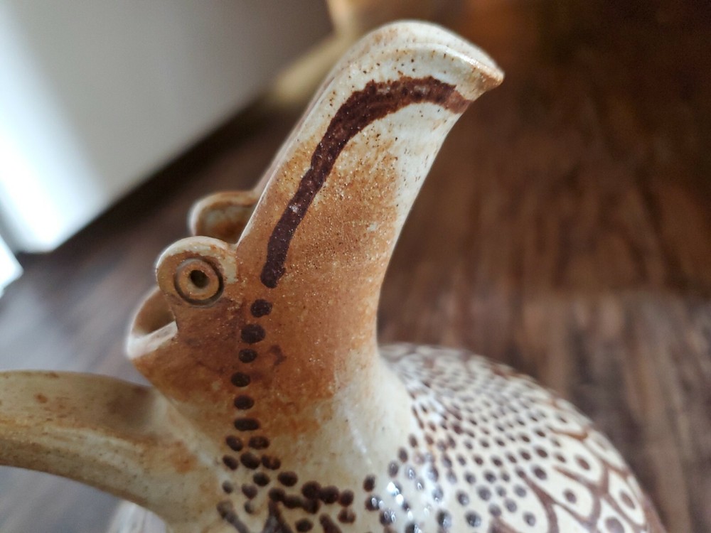 Amazing Pottery Pitcher Signed SF