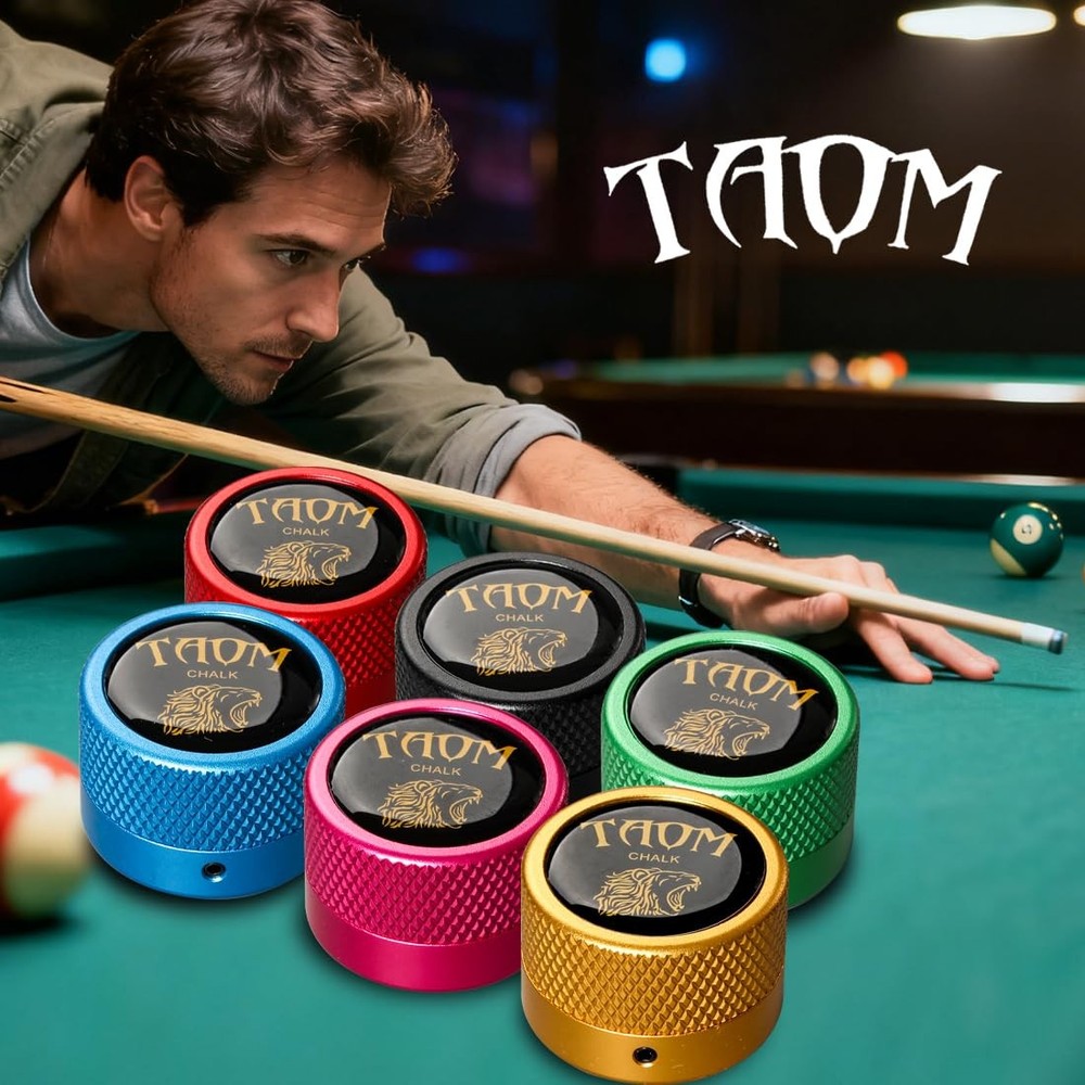 TAOM Upgrade Pool Chalk Holder Round Shaped Practical Tool Billiards Magnetic...