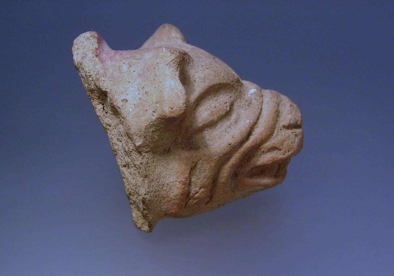 Pre-Columbian Zoomorphic Jaguar Head Pottery Fragment