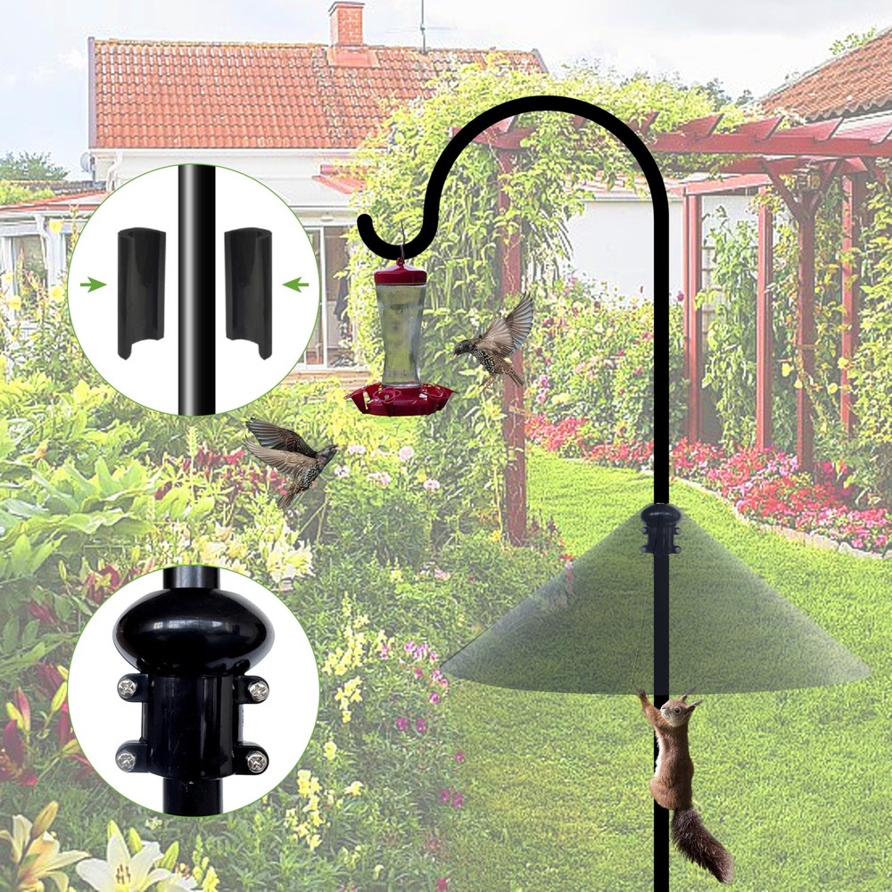 Squirrel Baffle for Bird Feeder Pole - 19 Inch for Shepherd’s Hook, Squirrel ...