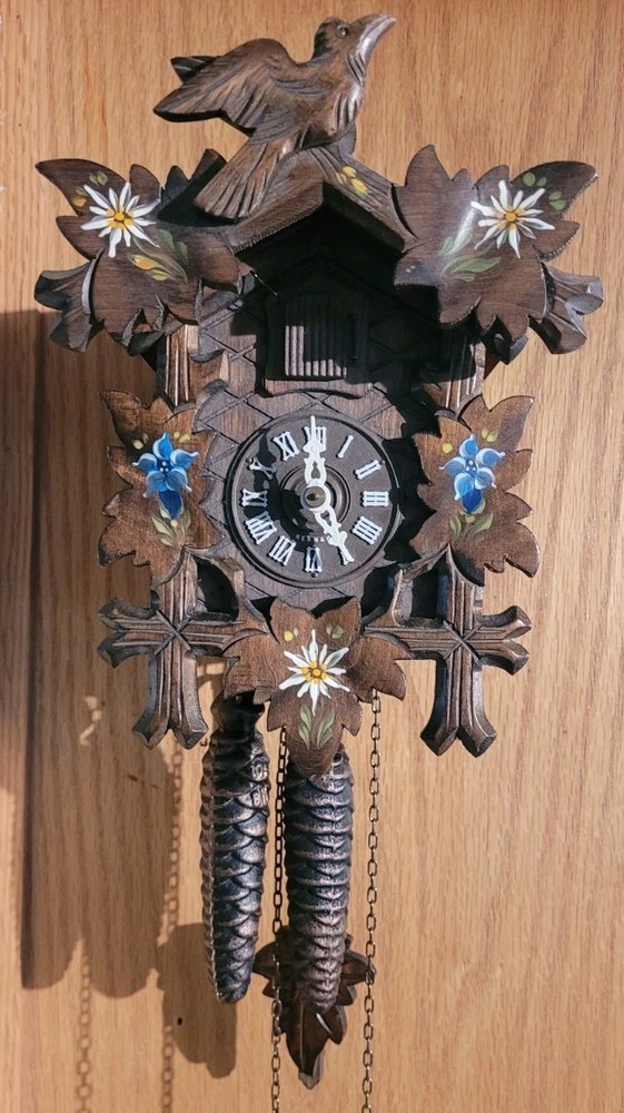 West Germany Cuckoo Wall Clock Authentic Mechanical Vintage