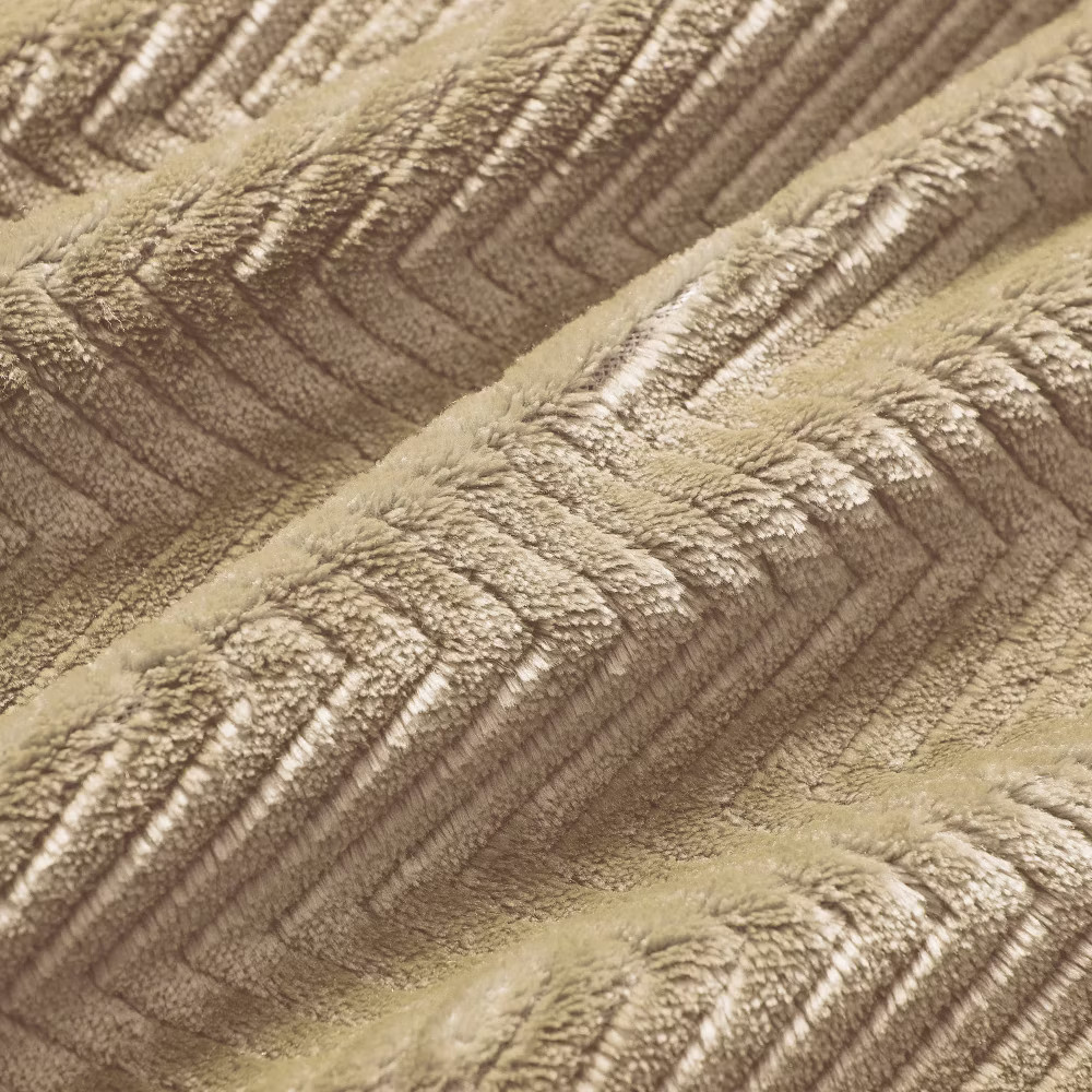 Brookstone King Heated Micro Herringbone Blanket Taupe
