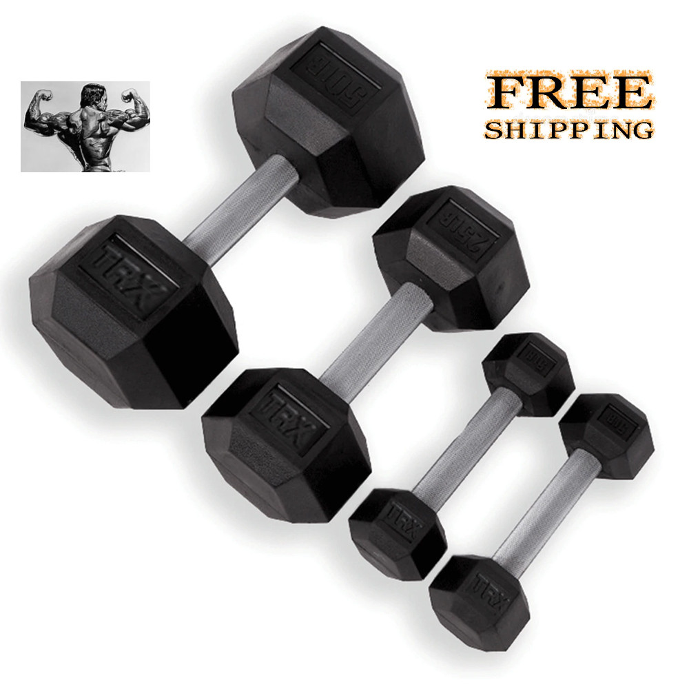 TRX Hex Rubber Dumbbell 15 Pound Dumbbell GREAT VALUE SOLD  BY EACH