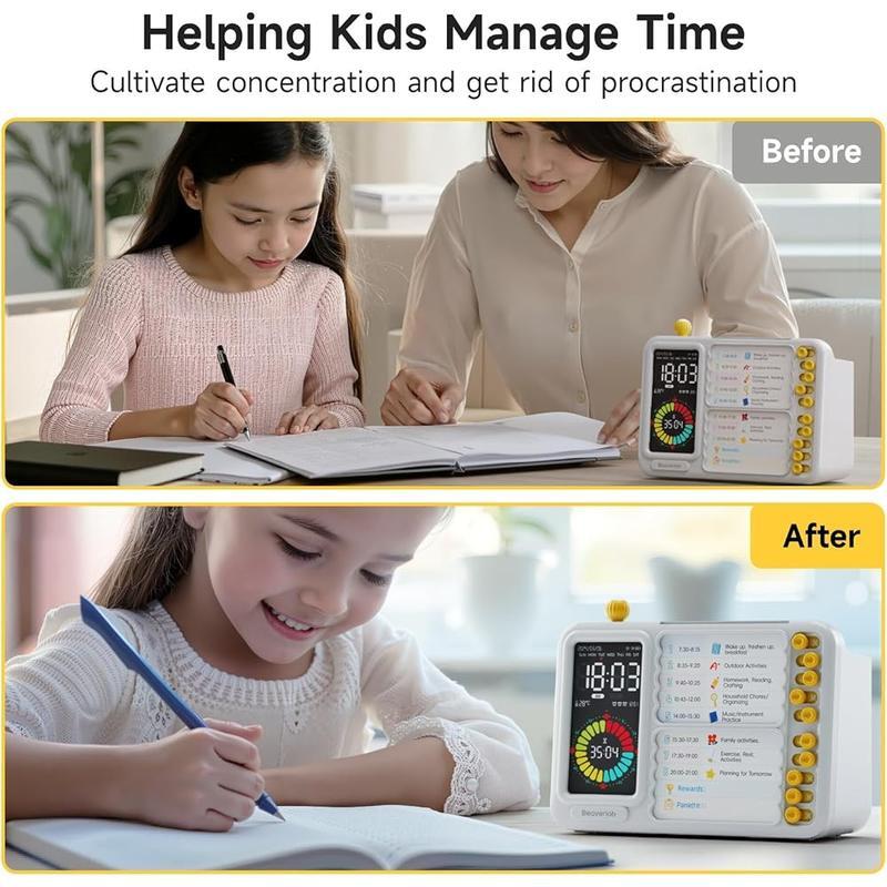 Visual Timer Kids Adults ADHD Task Manager W/ Alarm Reminder & Storage 5 Setting