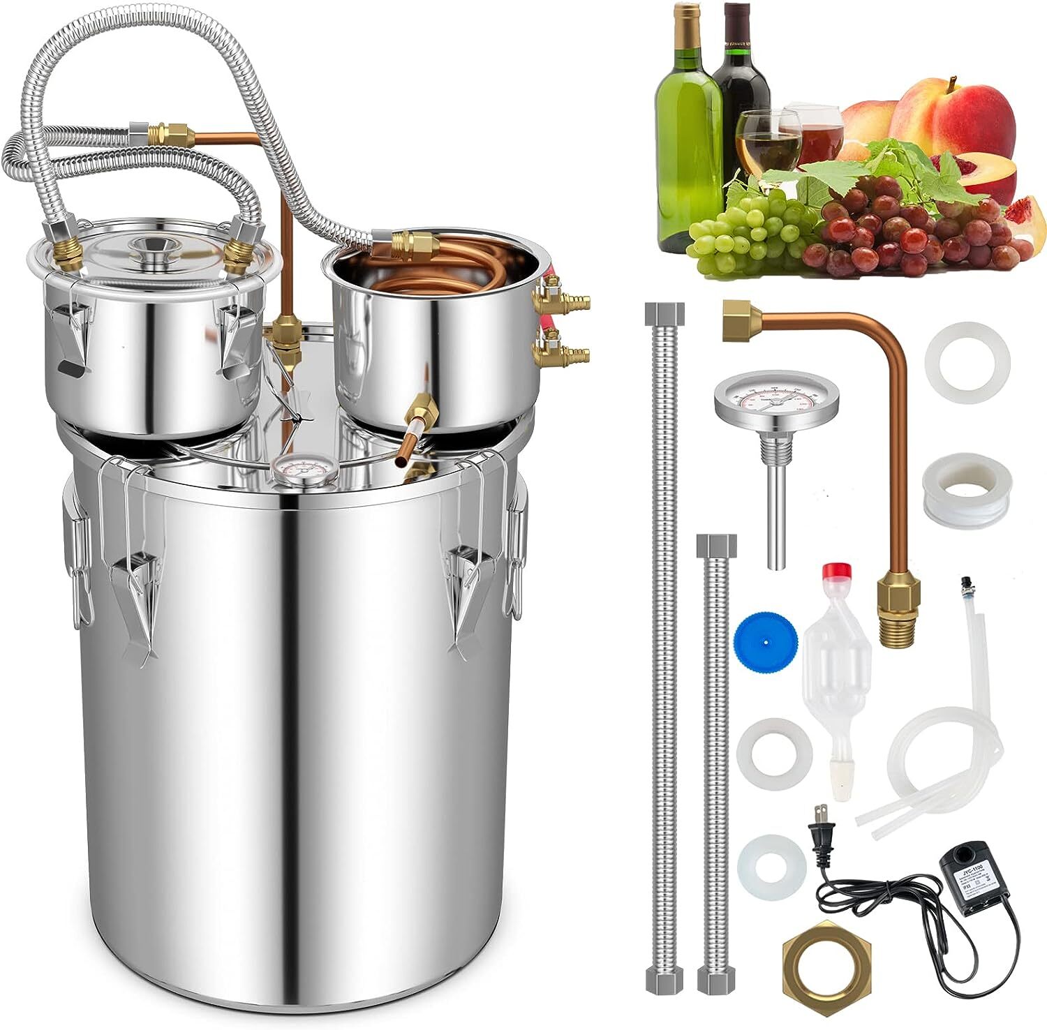 13.2 Gallon 3 Pots Moonshine Still Water Wine Alcohol Distiller Brewing Kit