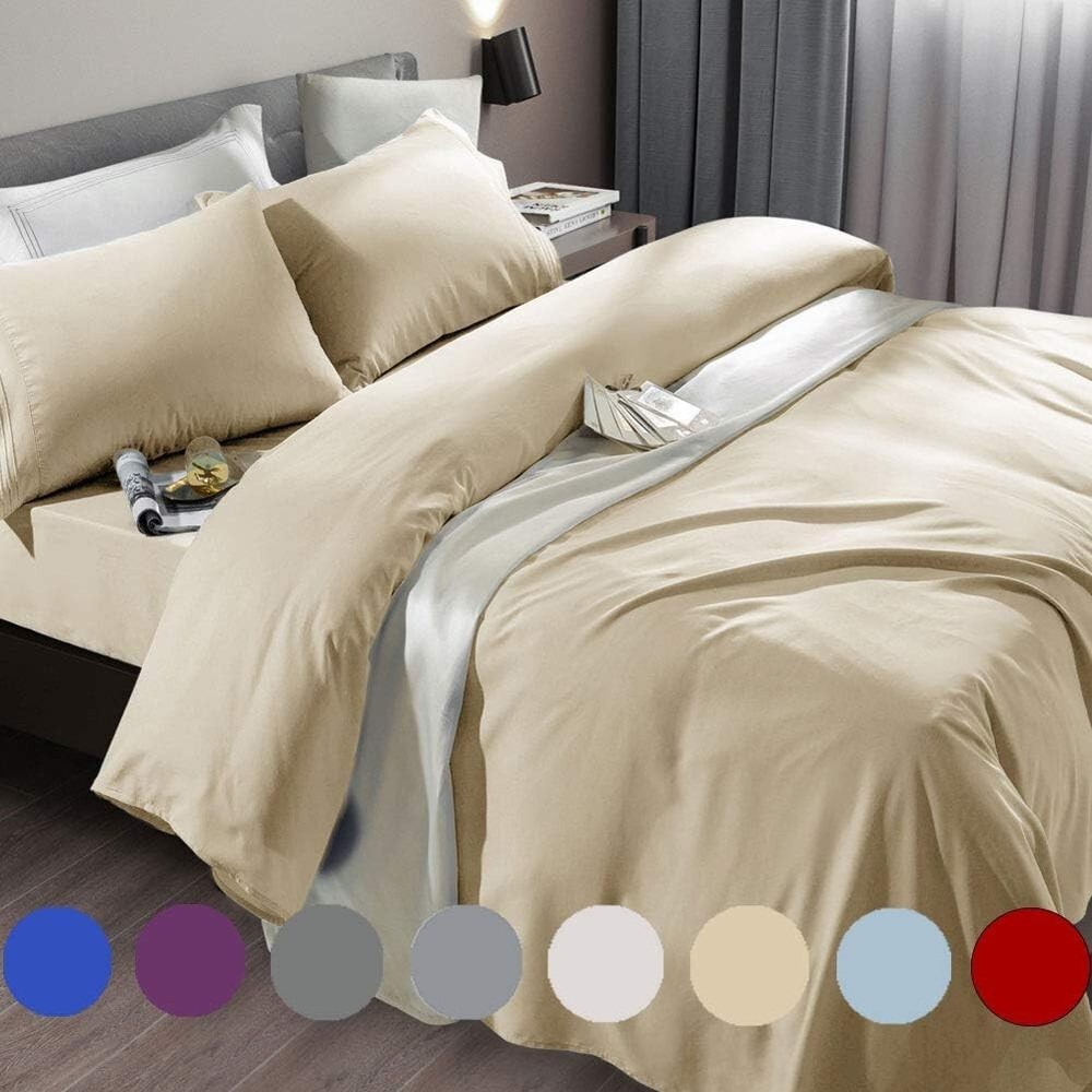 Super Soft Microfiber Bed Sheet Set - Wrinkle-Resistant, Deep Pocket, King Size