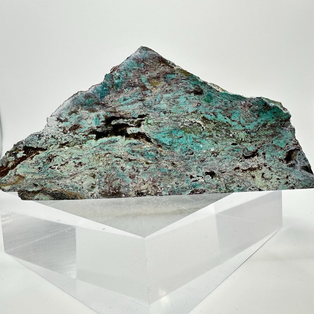 Congolese Chrysocolla Specimen - Polished Front & Base - End Cut Lapidary