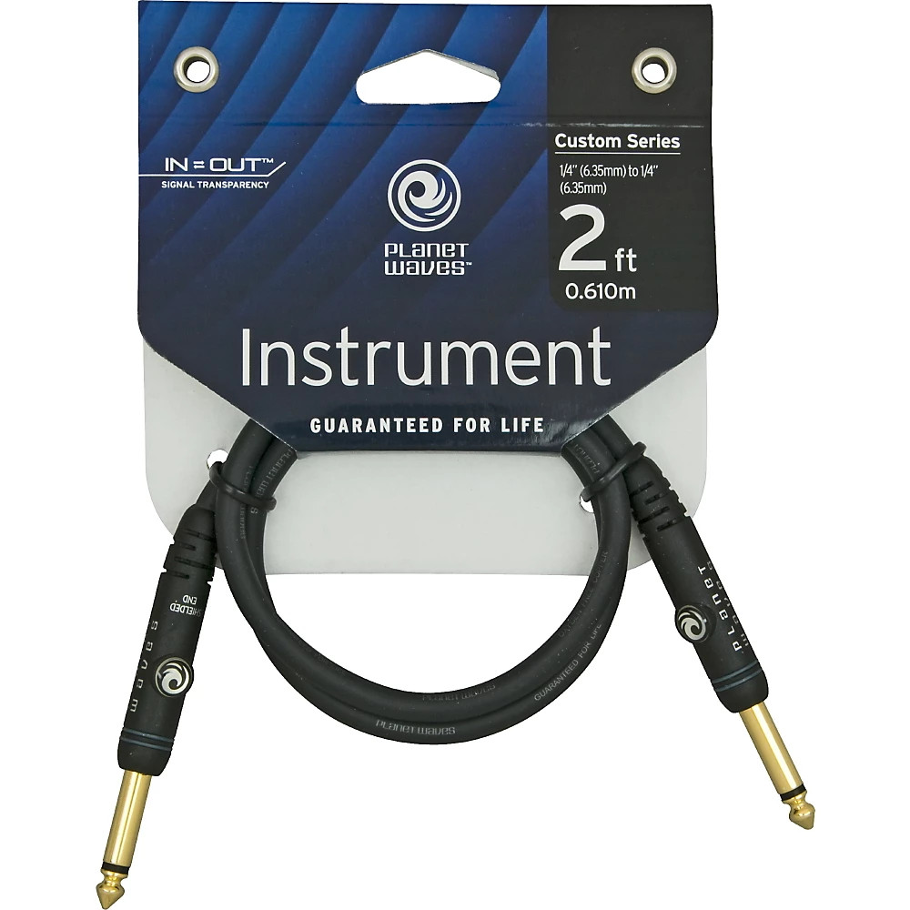 D'Addario Planet Waves Custom Series 1/4" Patch Cable 2 ft.