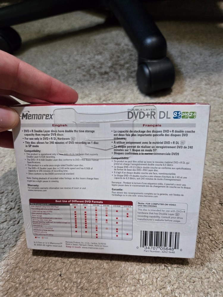 Memorex Double Layer DVD+R DL 3 Pack