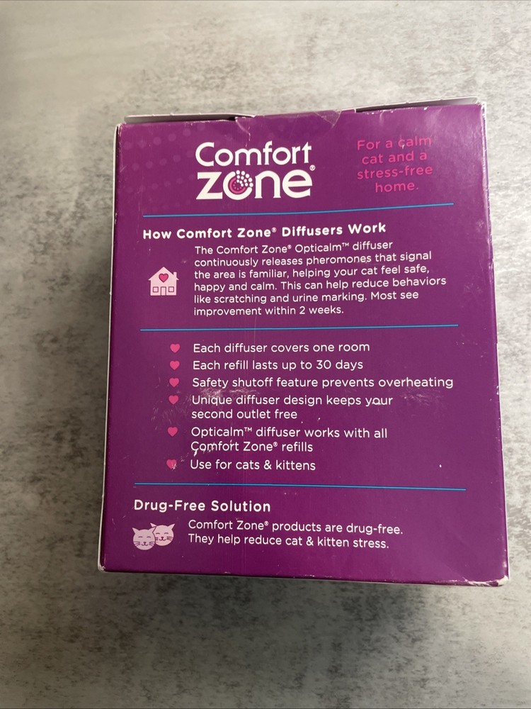 Comfort Zone Cat Calming Diffuser Starter Kit: 1 Diffuser 48 ml Refill New