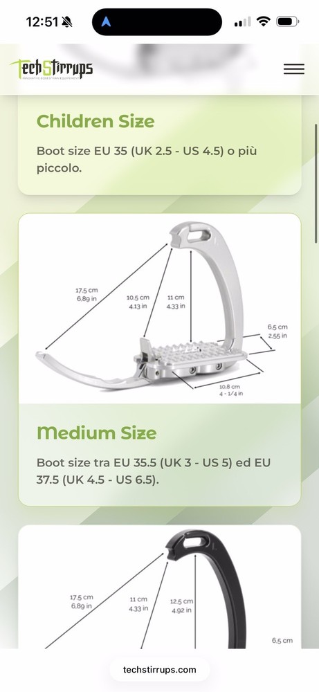 Tech Stirrups Venice Sloped Medium
